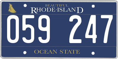 RI license plate 059247