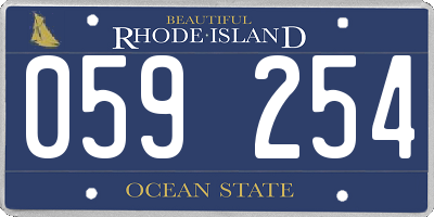 RI license plate 059254