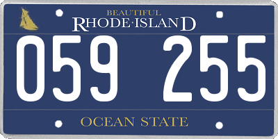 RI license plate 059255