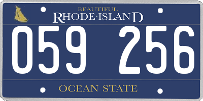 RI license plate 059256