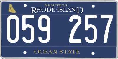 RI license plate 059257