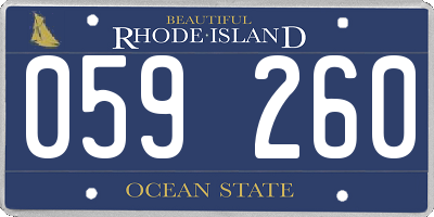 RI license plate 059260