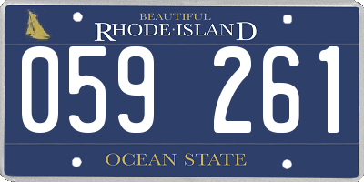 RI license plate 059261