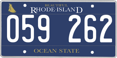 RI license plate 059262