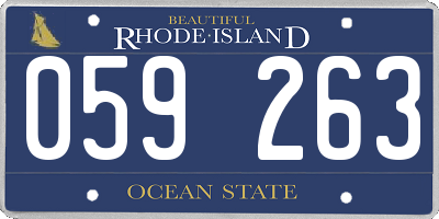 RI license plate 059263