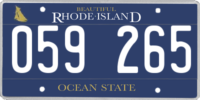 RI license plate 059265