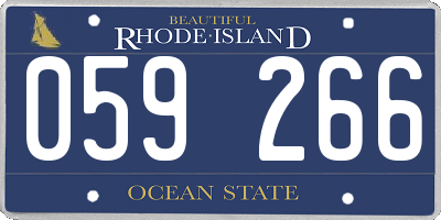 RI license plate 059266