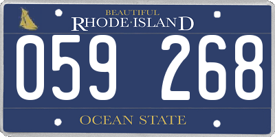 RI license plate 059268