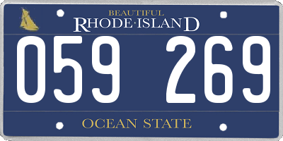 RI license plate 059269