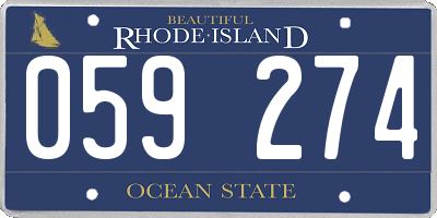 RI license plate 059274