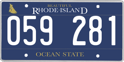 RI license plate 059281