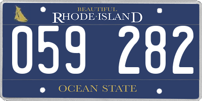 RI license plate 059282
