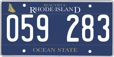RI license plate 059283