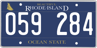 RI license plate 059284