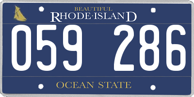 RI license plate 059286