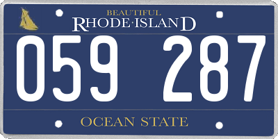 RI license plate 059287