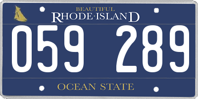 RI license plate 059289