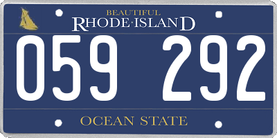RI license plate 059292