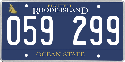 RI license plate 059299