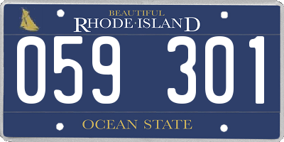 RI license plate 059301