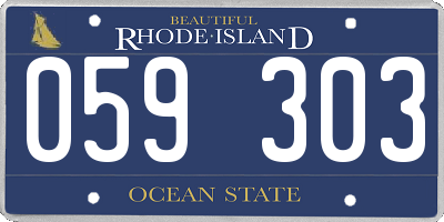 RI license plate 059303