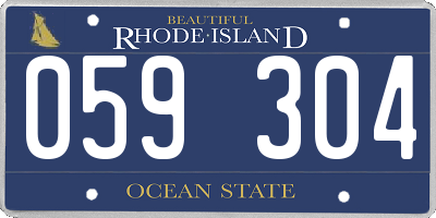RI license plate 059304