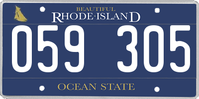 RI license plate 059305