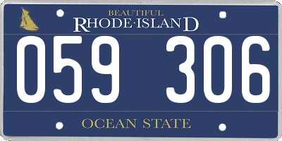 RI license plate 059306