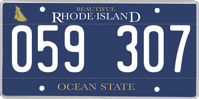 RI license plate 059307