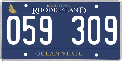 RI license plate 059309