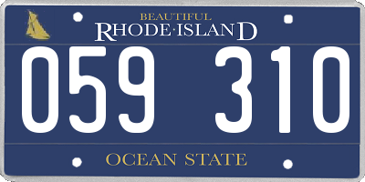 RI license plate 059310