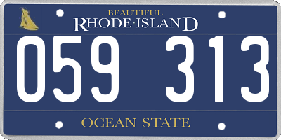RI license plate 059313