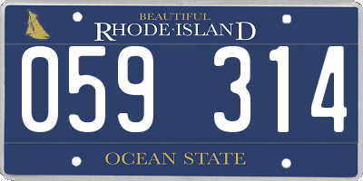 RI license plate 059314