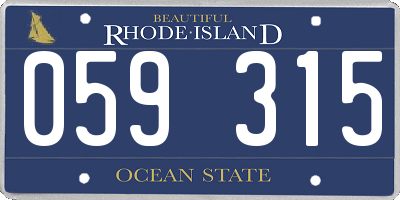 RI license plate 059315