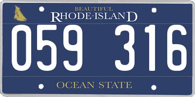 RI license plate 059316