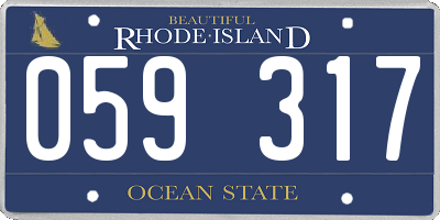 RI license plate 059317