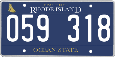 RI license plate 059318