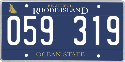 RI license plate 059319