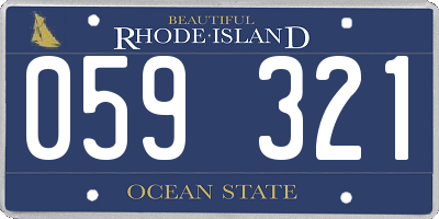 RI license plate 059321