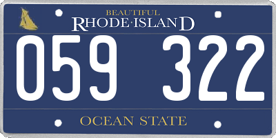 RI license plate 059322