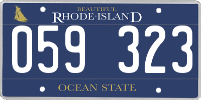 RI license plate 059323