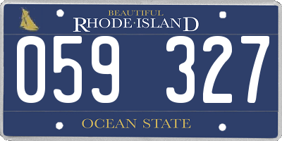 RI license plate 059327