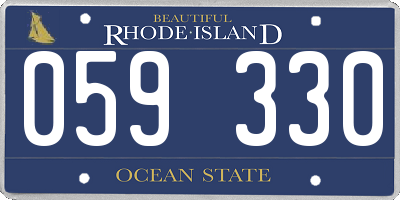 RI license plate 059330