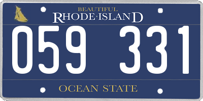 RI license plate 059331