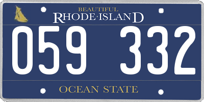 RI license plate 059332