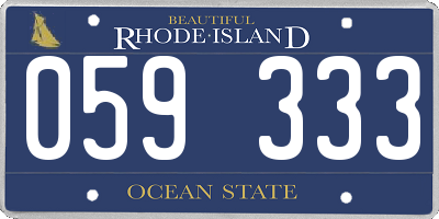 RI license plate 059333
