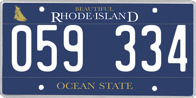 RI license plate 059334
