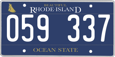 RI license plate 059337