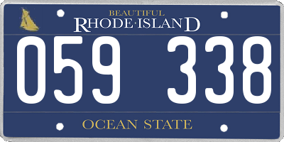 RI license plate 059338