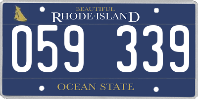RI license plate 059339
